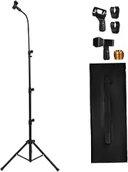 GOOHOCHY 1 Set Adjustable Tripod Microphone Stand Heavy Duty Floor Mic Holder with Stable Support Effortless Storage for Stage Performance Recording Live Broadcast