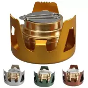 Mini Portable Metal Alcohol Stove Burner Head Stand Lid Outdoor Camping Cookware