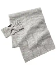 Badgley Mischka Cable-Knit Headband & Scarf Set