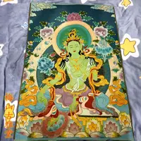 在飛比找松果購物優惠-西藏佛教 唐卡畫 黑金剛 綠度母 唐卡刺繡 尼泊爾刺繡1入 