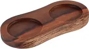 iplusmile Grinder Slot Tray Shaker Holder Display Holder Organizer 2 Slot Rest Brown Wood