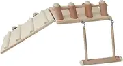 GANAZONO 1 Set Wood Hamster Platform with Ladder Swing Durable Easy to Install Cage Accessory for Guinea Pigs Chinchillas Pets Play Space for Active Pets