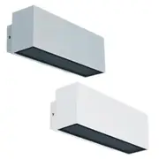 BLOCK-WIDE LED Outdoor Up/Down Wall Light 3000k/5000k in Silver or White