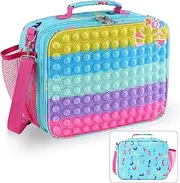 Pop Lunch Box Kids Lunch Bag for Girls Back to School Insulated Pink Lunch Box Reusable Food Containers Lunch Box School Supplies Leakproof Cooler Lunch Tote Bag for Work Office Travel School Picnic