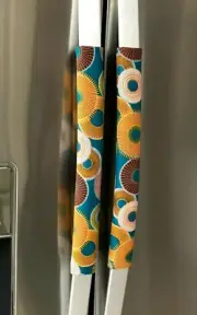 Refrigerator Oven Door Padded Handle Geometric Circles Set of Two