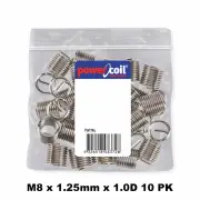Powercoil 3520-8.00X1.0DP - Thread Inserts M8 x 1.25mm x 1.0D 10 Pack