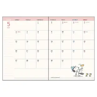 【sun-star】2024 A6 月記事手帳 年曆 行事曆 SNOOPY 史努比 電話