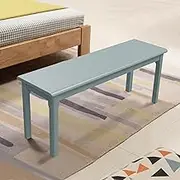 BALANBO Bed End Bench Wood Bench Living Room Entrance Bench Bedroom Seat Dining Table Chair, Bedroom, Living Room, Kitchen Wooden Bench (Blue