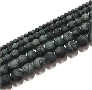 [MURUI] ZP 1strand 4/6/8/10/12mm Matte Dark Green Turquoises Green Eye Stone Round Loose Spacer Bead for Bracelet Jewelry Makings Supplies Y1127 (Color : Green Turquoises, Item Diameter : 4mm)