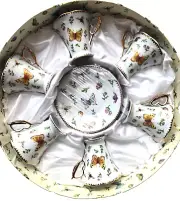 GNA Porcelain FA540 Vintage Demitasse Cups Saucers Tea Butterflies Bees Set 12