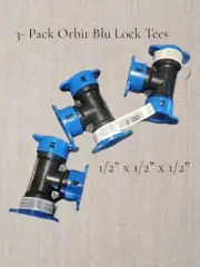 3- Pack | Orbit Blu Lock 1/2 x 1/2 x 1/2 Tee Push to Connect Swing Pipe Adapter
