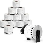 12 Rolls - MarkDomain DK2205 (2.4" X 100 Ft.) Continuous Labels Paper Tape, Compatible Continuous Paper Roll (62mm x 30.4m) Use with Brother QL QL-800 QL-820NWB QL-1060N QL-1110NWBC Label Printers