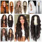 Middle Part Long Ombre Brown Wigs Front lace Cosplay Lolita Wigs Role-playing