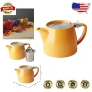 Stylish Mandarin Teapot with Extra-Fine Infuser - 18-Ounce Porcelain Design