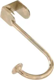 Hardware Essentials 852907 Over The Door Hook Brass 1 Count (Pack of 1),
