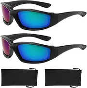 YISUGOOC 2 Pair Motorcycle Glasses Riding Glasses UV Protection Windproof And Dustproof Motorcycle Goggles For Men Women