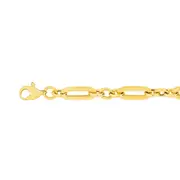 9ct Gold 19cm Figaro 3+1 Bracelet