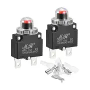 Circuit Overload Protector Kit 15A Push Button with Waterproof Caps 2 Set