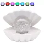 Seashell Glitter Lamp USB Charge Colours Changing Table Night Light