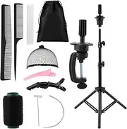 LVOERTUIG Wig Head Stand - Adjustable Mannequin Head Tripod for Hairdressing & Cosmetology Training (Head Not Included)