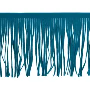 2 Yards 6 Inch PU Leather Fringe Trim DIY Tassel Fringe for Sewing, Peacock Blue