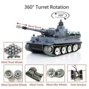 Henglong 7.0 1/16 Tiger I RTR RC Tank 3818 360 Barrel Recoil Metal Tracks Wheels