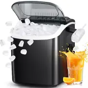 Ice Maker Countertop, Portable Ice Machine with Carry Handle, 26Lbs per Day, 9 C