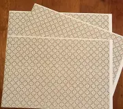 Miniature Dollhouse Wallpaper J Hermes. Petite Marcella blue/rust on beige
