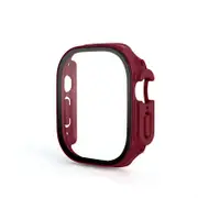 Nevenka Screen Protector Case with Tempered Glass Film For Apple iWatch 8 Ultra -WineRed