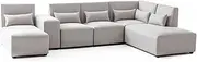 6 Seater Right Corner Modular Lounge Set Suite Sofa Fabric Sectional Chaise Ottoman Couch