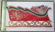 18 Christmas Cards & Envelopes *Santa's Sleigh 3"x 5.5" Treetop Tidings Embossed