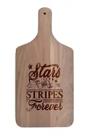 Creative Products Stars and Stripes Forever 8 x 17 Walnut Paddle Cutting Board