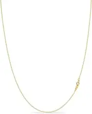 [KEZEF] Sterling Silver Cable Chain Necklace for Men & Women, Silver, 18k Gold Plate & Rose Gold Plate 1mm Oval Link Chain, Made in Italy, Hypoallergenic, Tarnish Resistant
