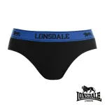 【LONSDALE 英國小獅】英式型男 低腰三角內褲2入(黑/織帶藍 LT421069)