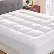 Extra Thick 2" Matress Pad Double Border Pillowtop Snow Down Alternative Deep