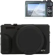 Rieibi Silicone Case For Canon G7X Mark III Case, G7X Mark III Accessories With Screen Protector, Screen Protective Film For Canon G7X Mark III Cover