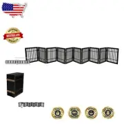 Freestanding Portable Dog Gate - 24" Tall Acacia Wood Barrier for Home Decor