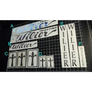 Wilier 車身 標誌  電鍍 貼紙  公路車 鋼管車  碳纖車