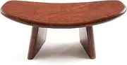 Meditation Stool - Brown, Modern Rustic Style, Wood Seat, Bolster-Shaped Cushion