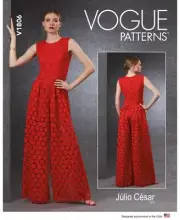 VOGUE SEWING PATTERN 1806 MISSES 16-24 WIDE LEG JUMPSUIT W/ FRONT PRINCESS SEAMS