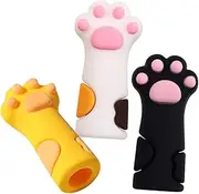 KAILIKETIY 3 pcs Cute Cat Paw Silicone Cuticle Scissors Cover Nipper Protectors for Nail Care Durable Stylish Design Essential Tool for Manicure Pedicure Random Color