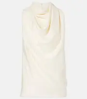 [Altuzarra] Altuzarra Sleary draped crêpe top AU 16 white