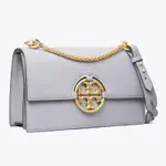 TORY BURCH MILLER編織皮革背帶兩用包-霧霾藍