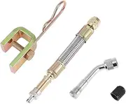 X AUTOHAUX 1 Set 135 Degrees Copper Tire Valve Extension with Durable Stainless Steel 100mm Tyre Valve Stem Extender for Car Motorcycle RV Truck Bike