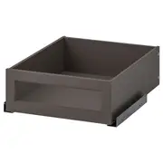 KOMPLEMENT drawer with framed glass front, dark grey, 50x58 cm