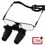 4.0x Magnification Dental Loupes, Prismatic Keplerian Style Nickel Alloy Frame
