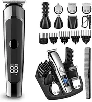 Monovon Hair Clipper, Usb C Hair Clippers, Beard Trimmer Men Waterproof Cordless, Monovon Electric Shaver, With Digital Display And Intelligent Anti-Pinch System (Black)