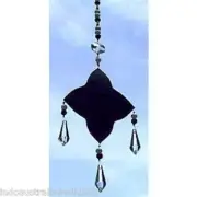 1 x Black Glass Light Catcher with Pearls and Crystals (SC002)