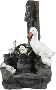 BBTISG Animal Garden Statue, Outdoor Water Features for Garden with Solar Lights Animal Water Feature Fountain Decoration for Patio, Lawn, Yard