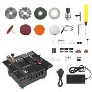 100W Multi-Functional Table Saw Mini Desktop Electric Saw Cutter with Blade E2O4